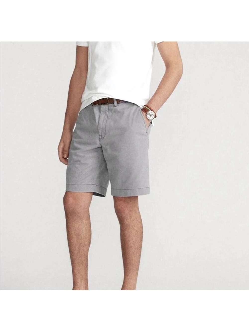 Polo by Ralph Lauren Light Gray Flat Front Cotton Shorts